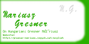 mariusz gresner business card